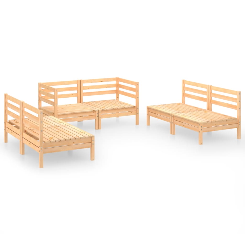 vidaXL 6-tlg. Garten-Lounge-Set Massivholz Kiefer