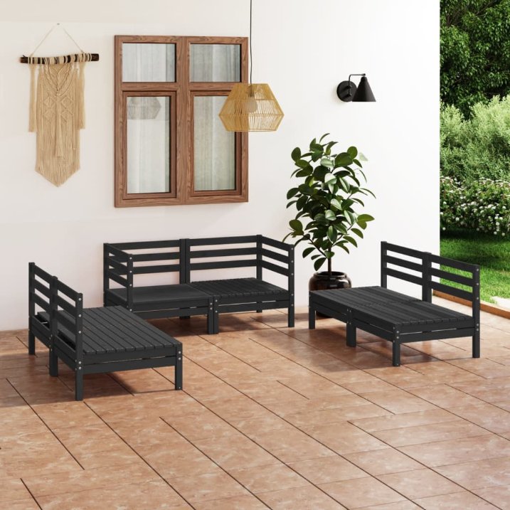 vidaXL 6-tlg. Garten-Lounge-Set Massivholz Kiefer