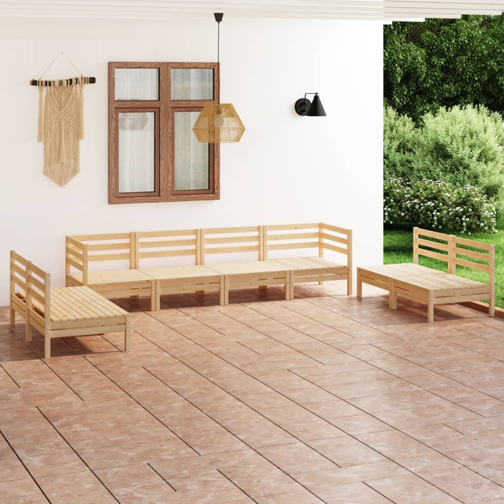 vidaXL 8-tlg. Garten-Lounge-Set Massivholz Kiefer