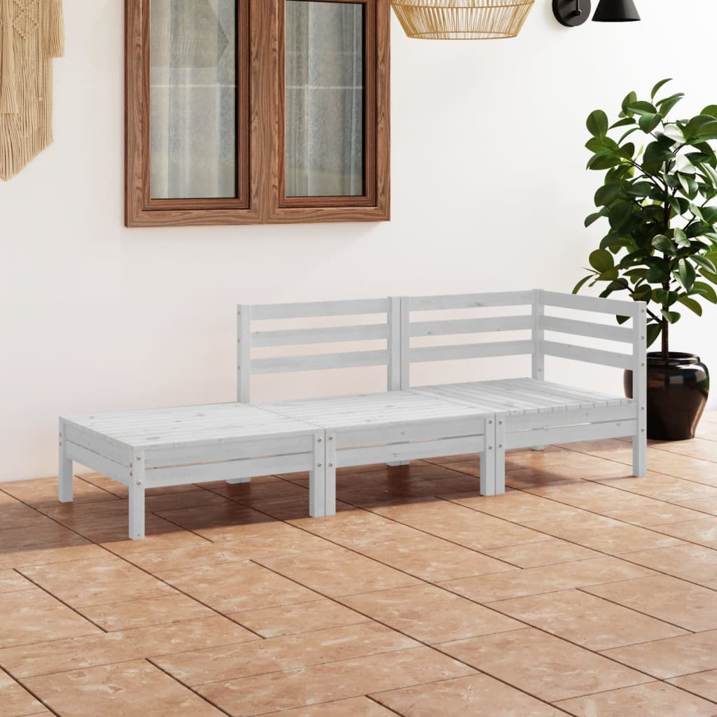 vidaXL 3-tlg. Garten-Lounge-Set Massivholz Kiefer