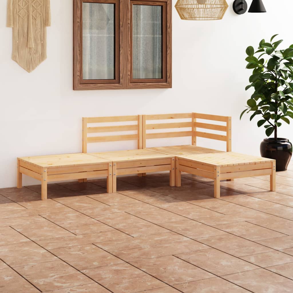 vidaXL 4-tlg. Garten-Lounge-Set Massivholz Kiefer