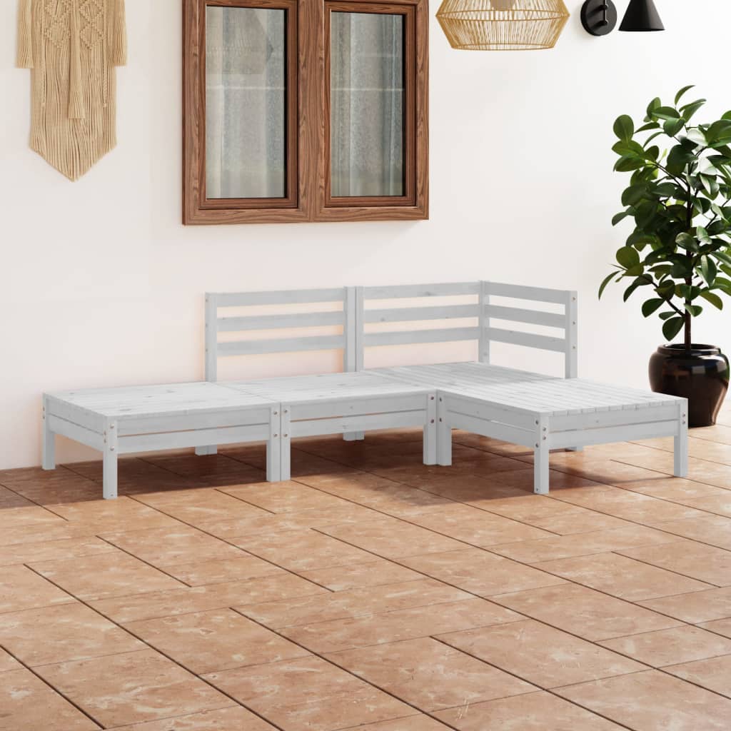 vidaXL 4-tlg. Garten-Lounge-Set Massivholz Kiefer