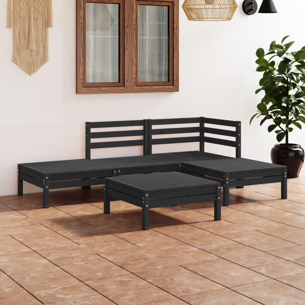 vidaXL 5-tlg. Garten-Lounge-Set Massivholz Kiefer