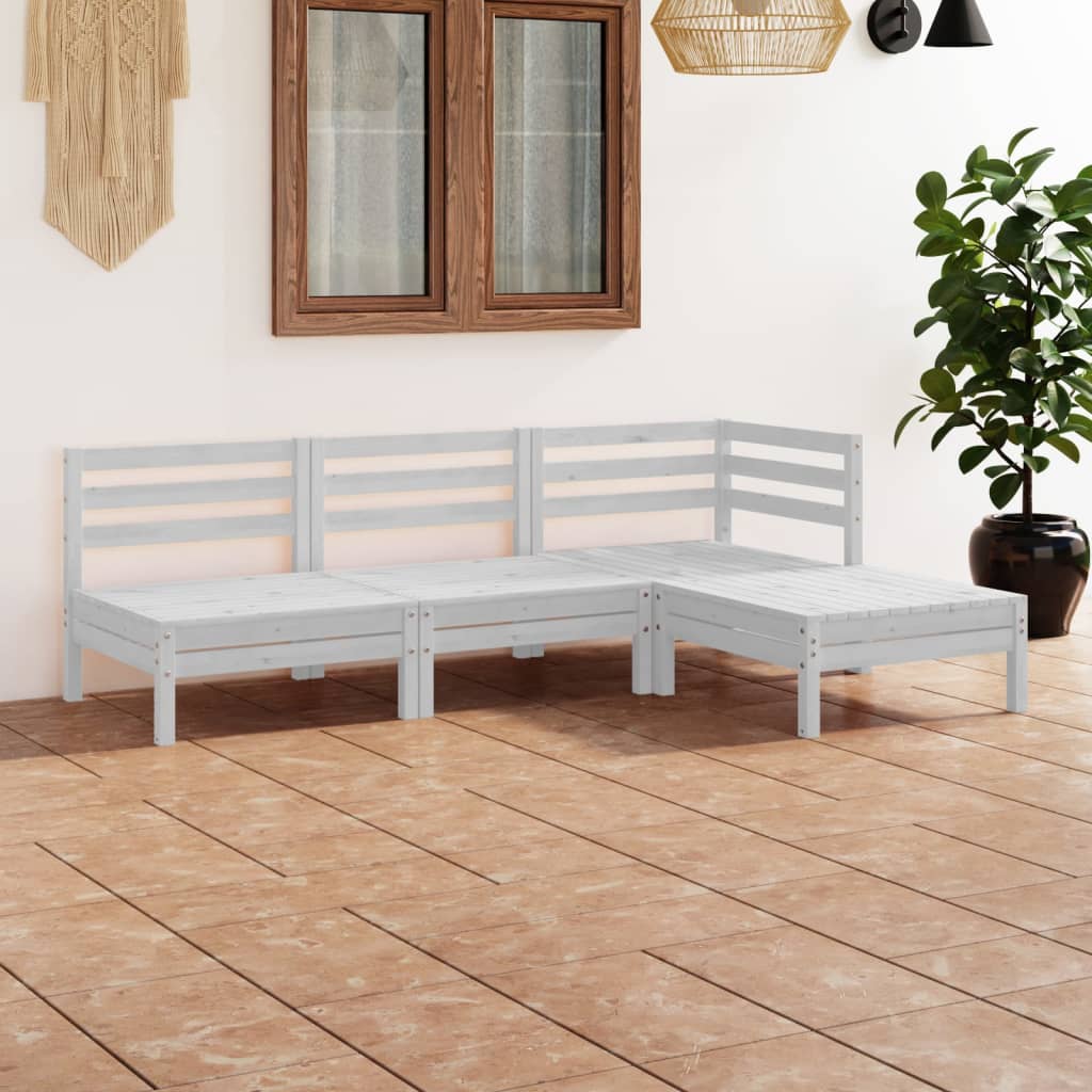vidaXL 4-tlg. Garten-Lounge-Set Massivholz Kiefer