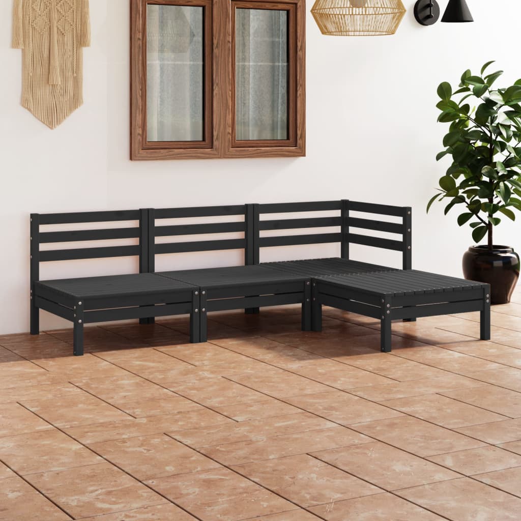 vidaXL 4-tlg. Garten-Lounge-Set Massivholz Kiefer