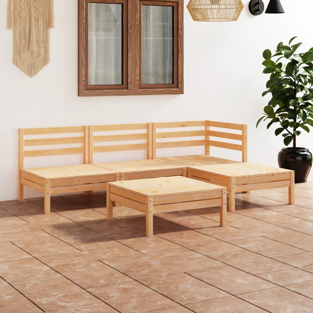 vidaXL 5-tlg. Garten-Lounge-Set Massivholz Kiefer