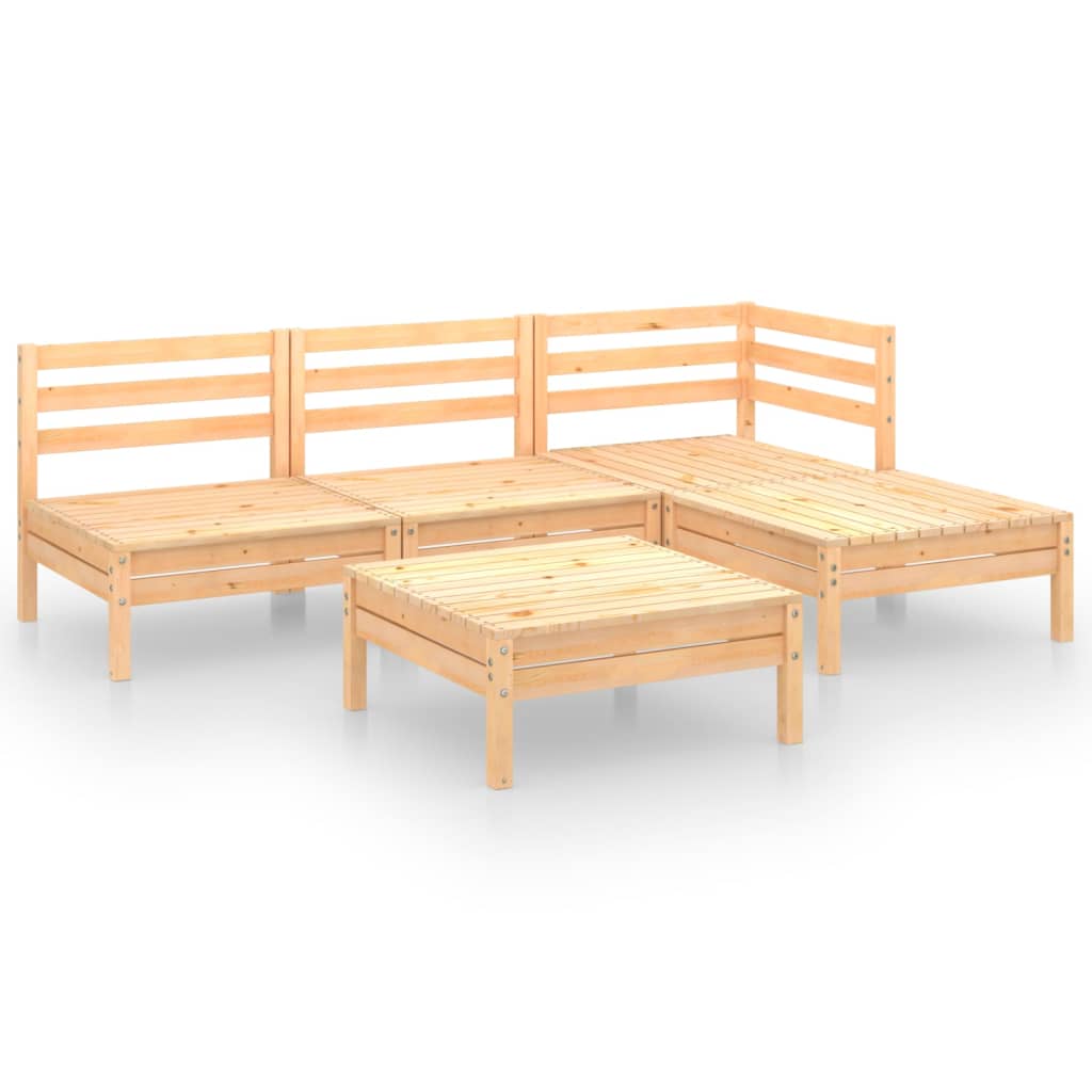 vidaXL 5-tlg. Garten-Lounge-Set Massivholz Kiefer
