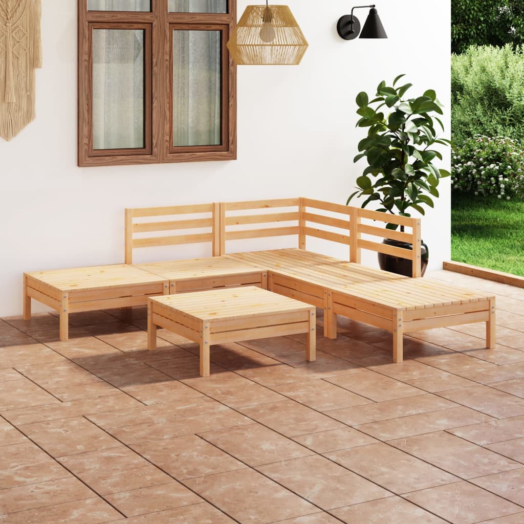 vidaXL 6-tlg. Garten-Lounge-Set Massivholz Kiefer