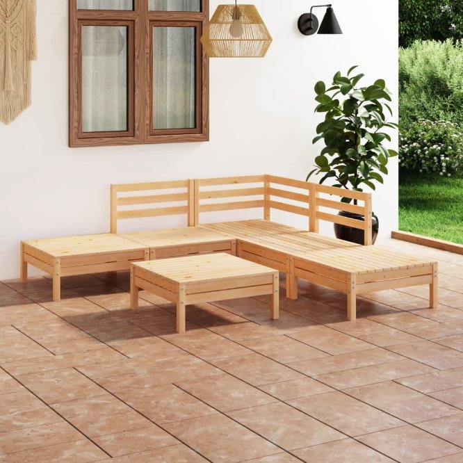 vidaXL 6-tlg. Garten-Lounge-Set Massivholz Kiefer