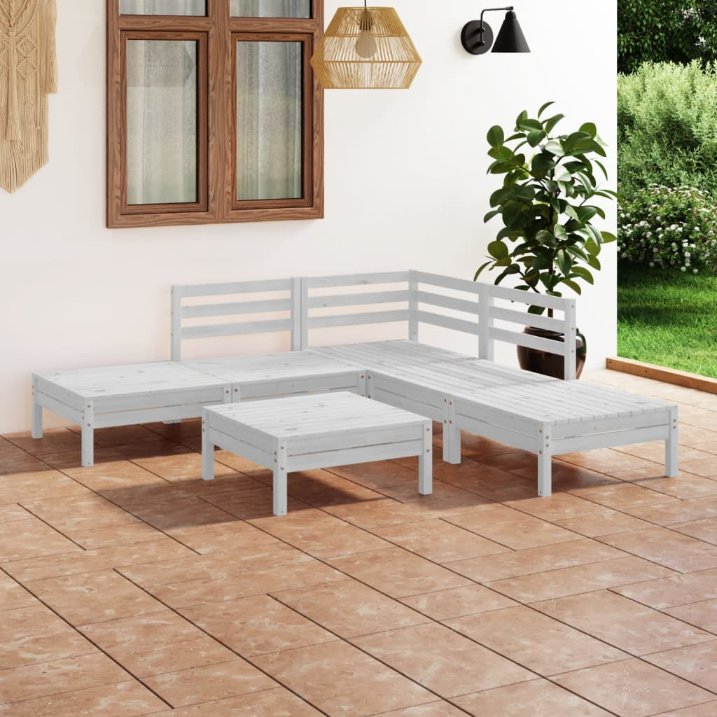 vidaXL 6-tlg. Garten-Lounge-Set Massivholz Kiefer