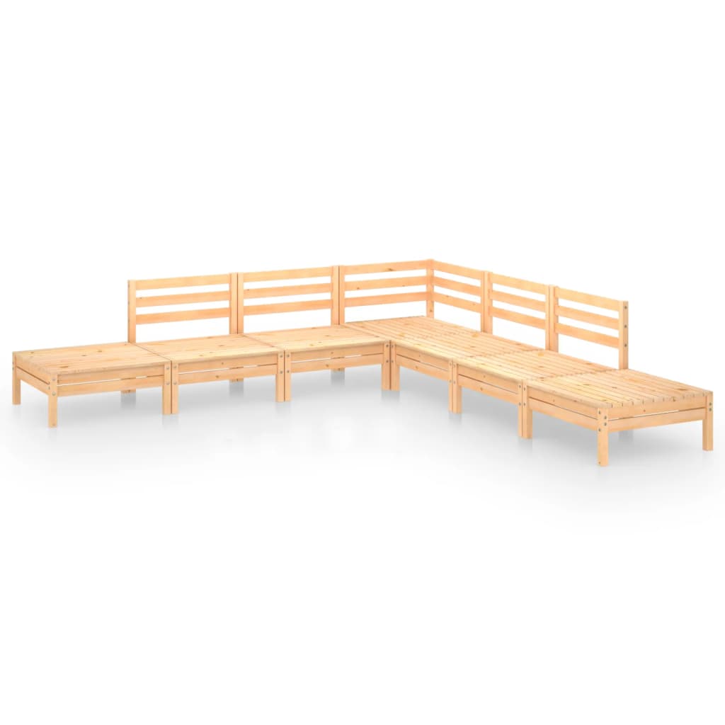 vidaXL 7-tlg. Garten-Lounge-Set Massivholz Kiefer