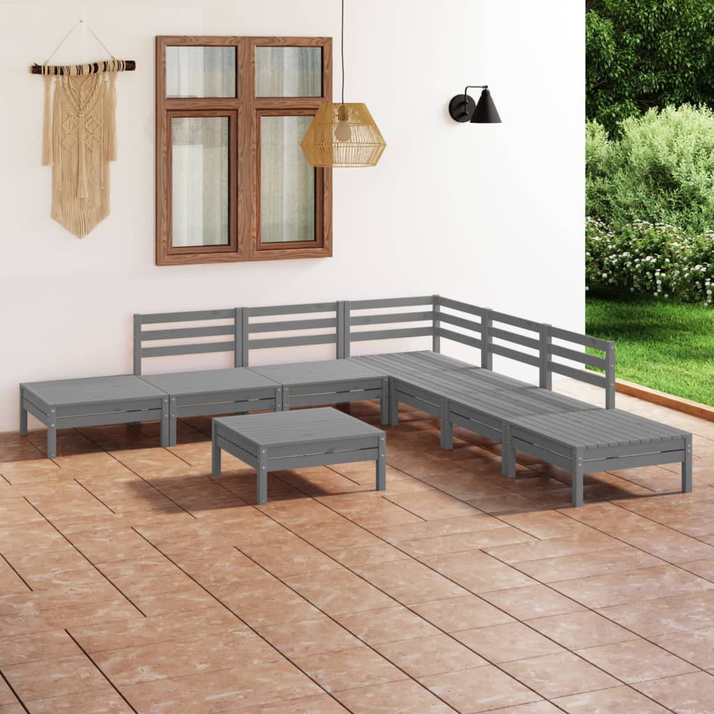 vidaXL 8-tlg. Garten-Lounge-Set Massivholz Kiefer