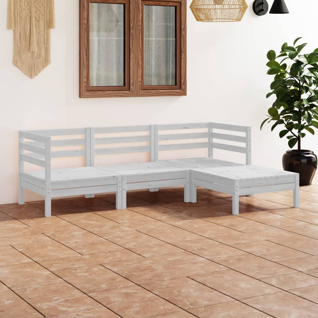 vidaXL 4-tlg. Garten-Lounge-Set Massivholz Kiefer