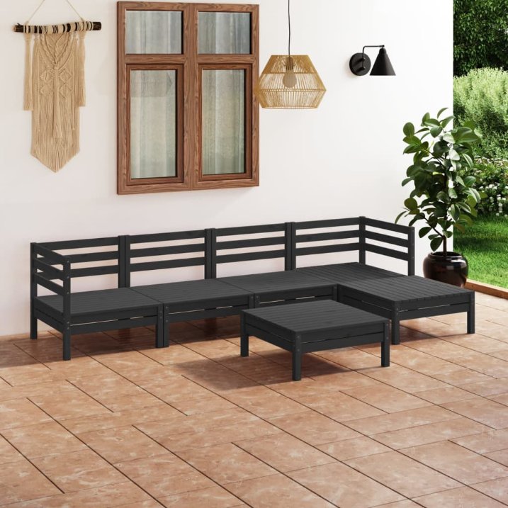 vidaXL 6-tlg. Garten-Lounge-Set Massivholz Kiefer