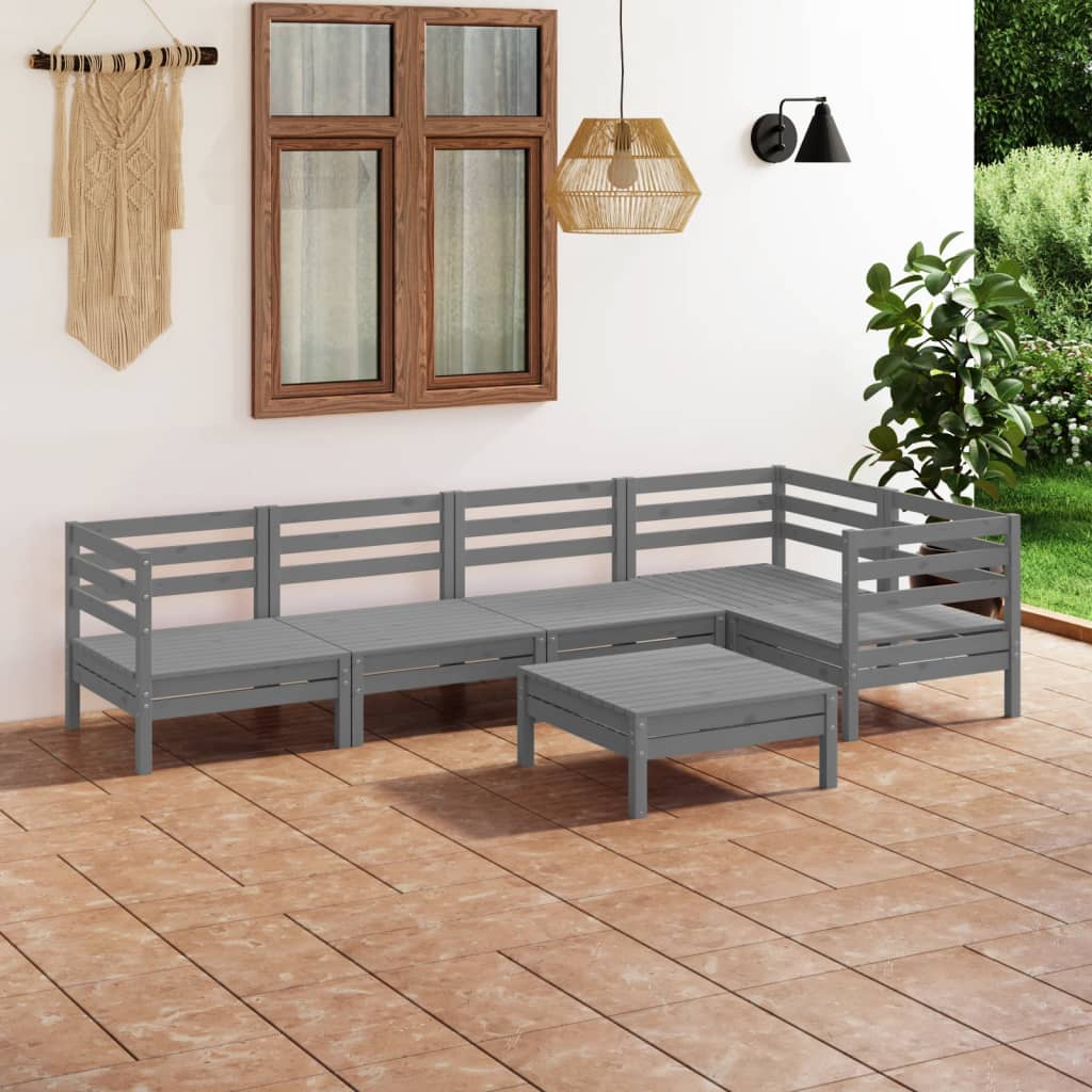 vidaXL 6-tlg. Garten-Lounge-Set Kiefer Massivholz