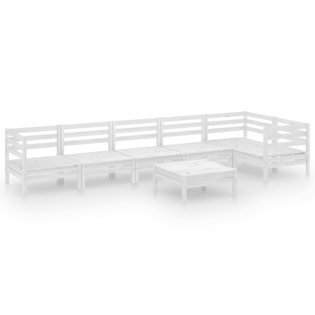 vidaXL 7-tlg. Garten-Lounge-Set Massivholz Kiefer Weiß