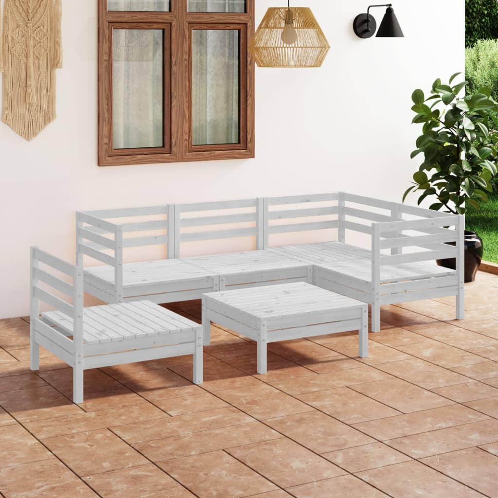 vidaXL 6-tlg. Garten-Lounge-Set Kiefer Massivholz