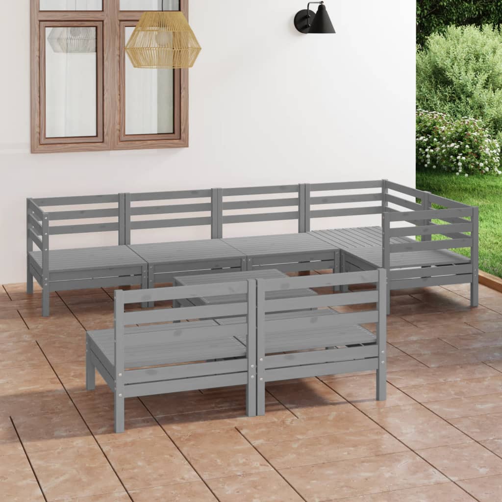 vidaXL 8-tlg. Garten-Lounge-Set Massivholz Kiefer