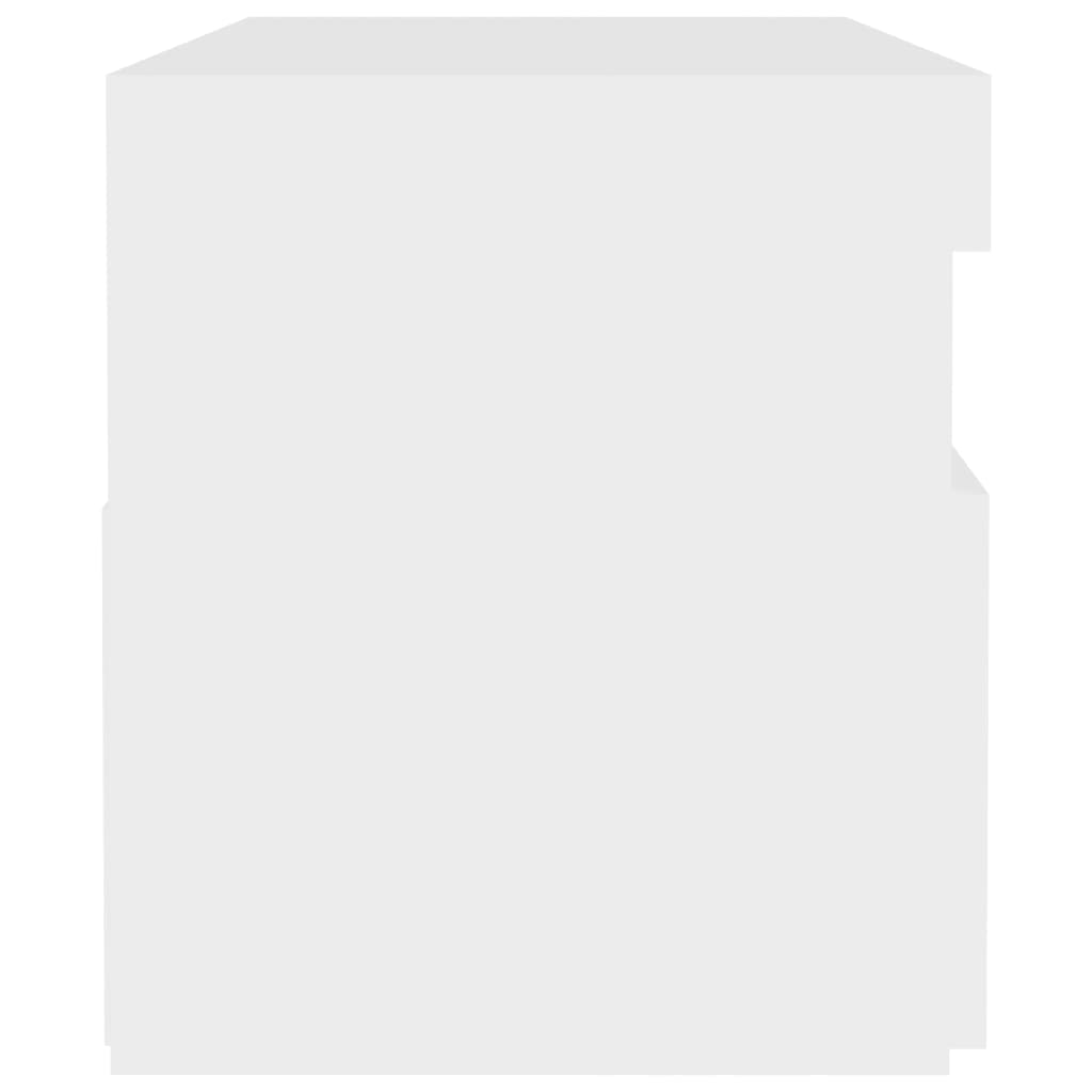 vidaXL Nachttisch mit LED-Leuchten Weiß 60x35x40 cm Holzwerkstoff