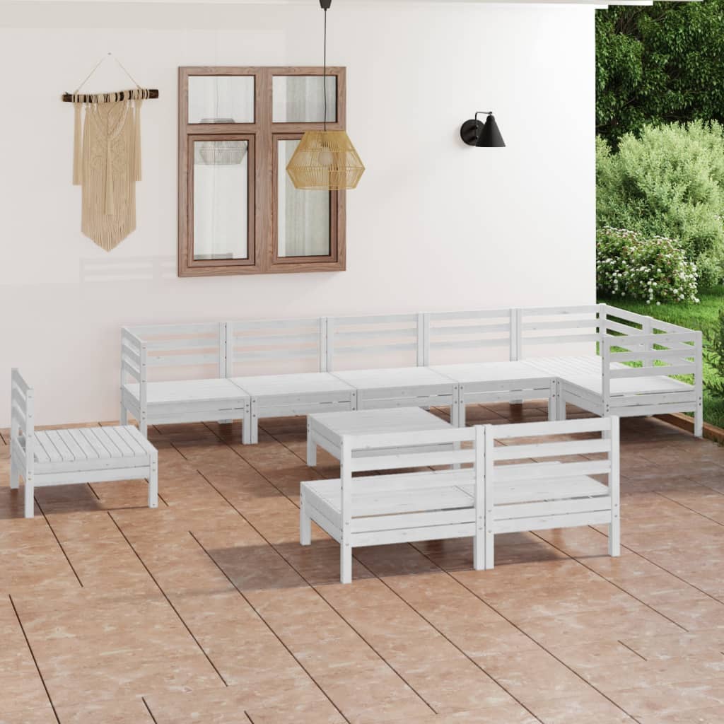 vidaXL 10-tlg. Garten-Lounge-Set Massivholz Kiefer