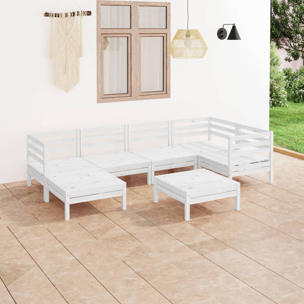 vidaXL 7-tlg. Garten-Lounge-Set Massivholz Kiefer