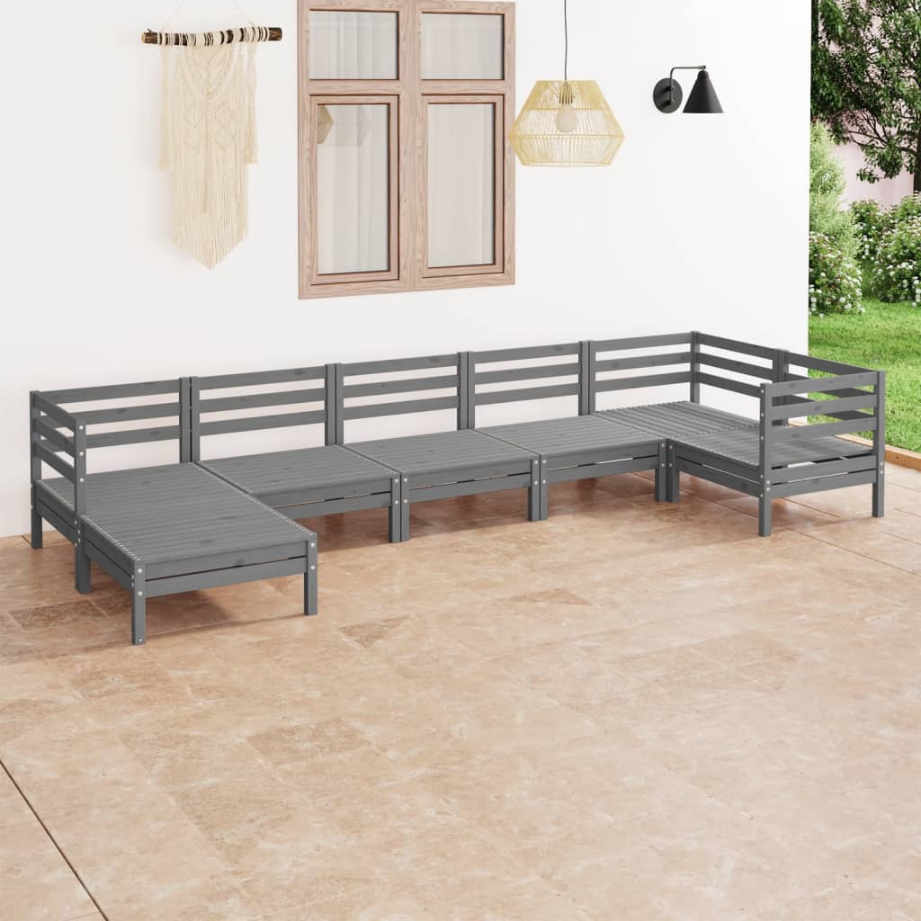 vidaXL 7-tlg. Garten-Lounge-Set Massivholz Kiefer
