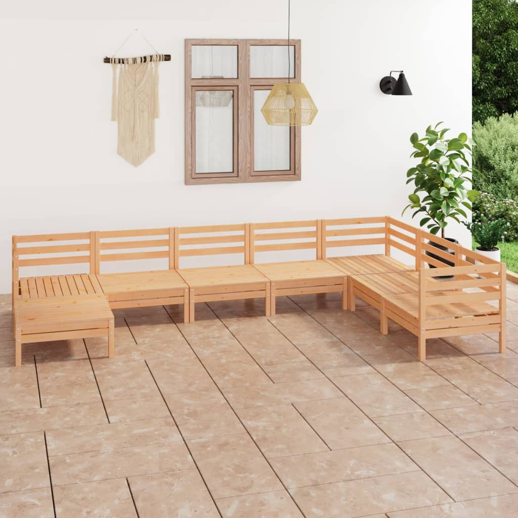 vidaXL 8-tlg. Garten-Lounge-Set Massivholz Kiefer