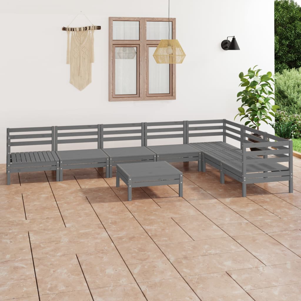 vidaXL 8-tlg. Garten-Lounge-Set Massivholz Kiefer