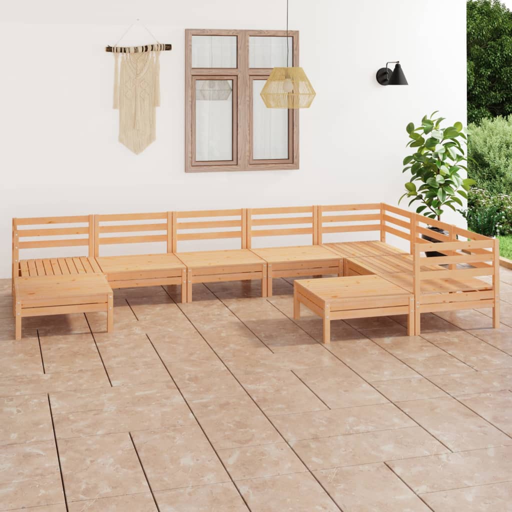 vidaXL 9-tlg. Garten-Lounge-Set Massivholz Kiefer
