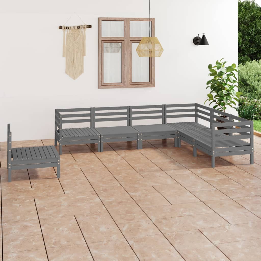 vidaXL 7-tlg. Garten-Lounge-Set Massivholz Kiefer
