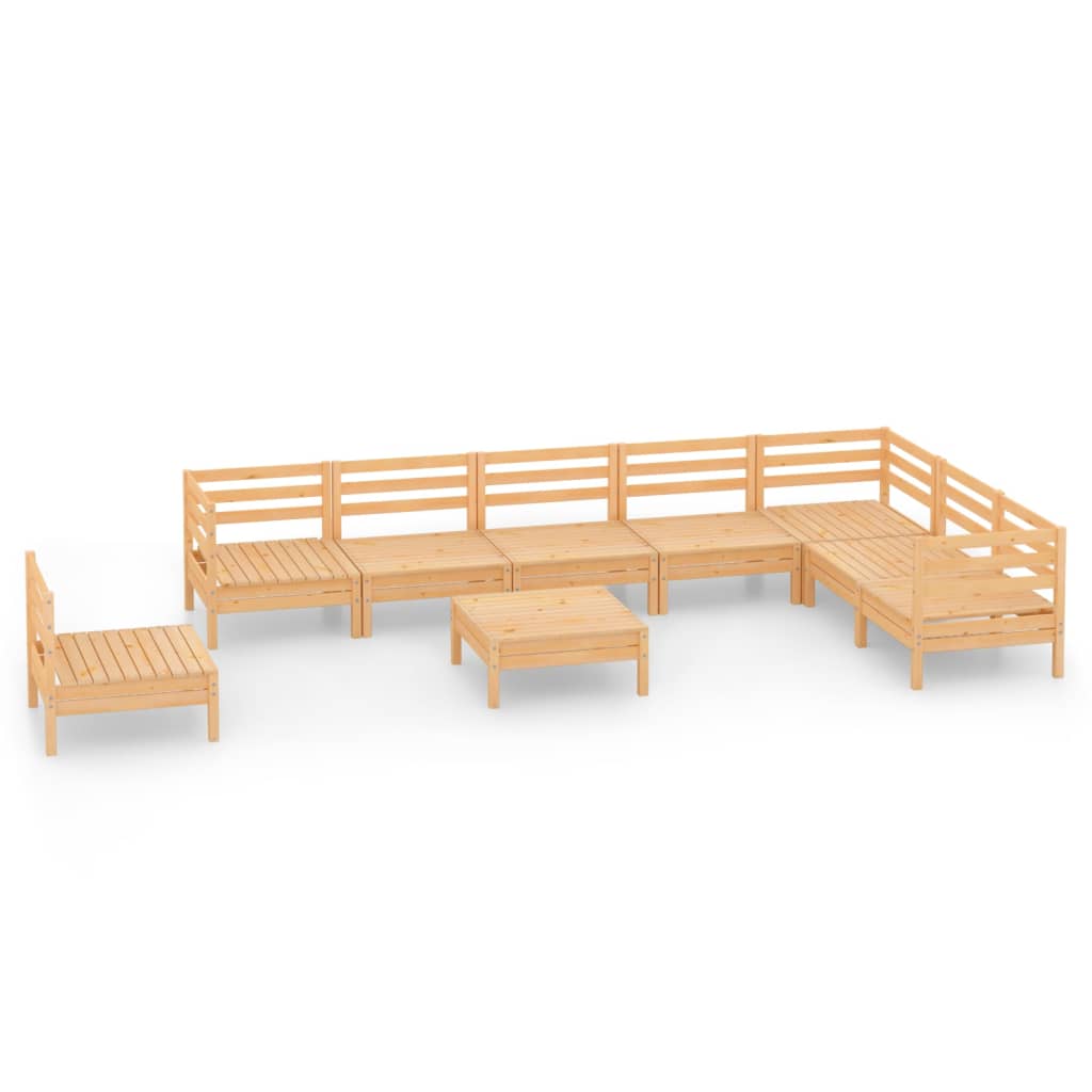 vidaXL 9-tlg. Garten-Lounge-Set Massivholz Kiefer