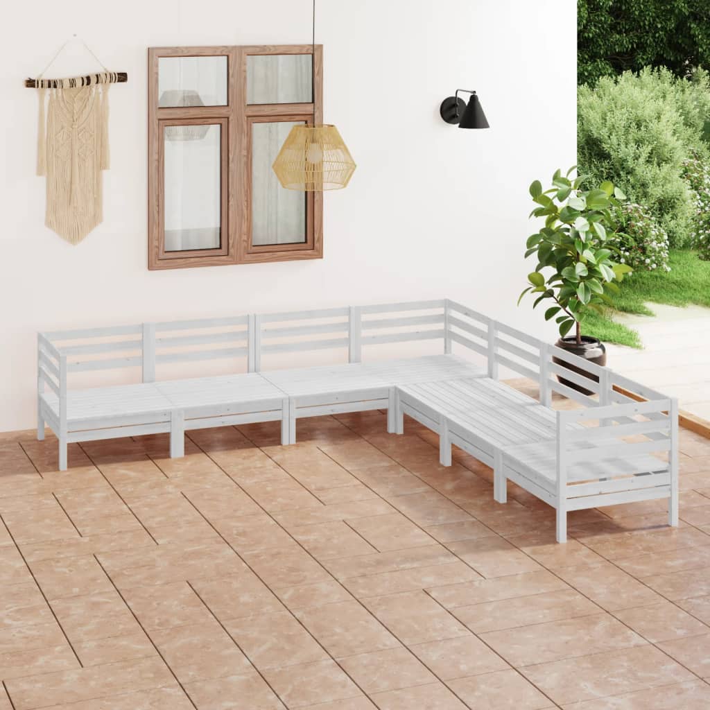 vidaXL 7-tlg. Garten-Lounge-Set Massivholz Kiefer