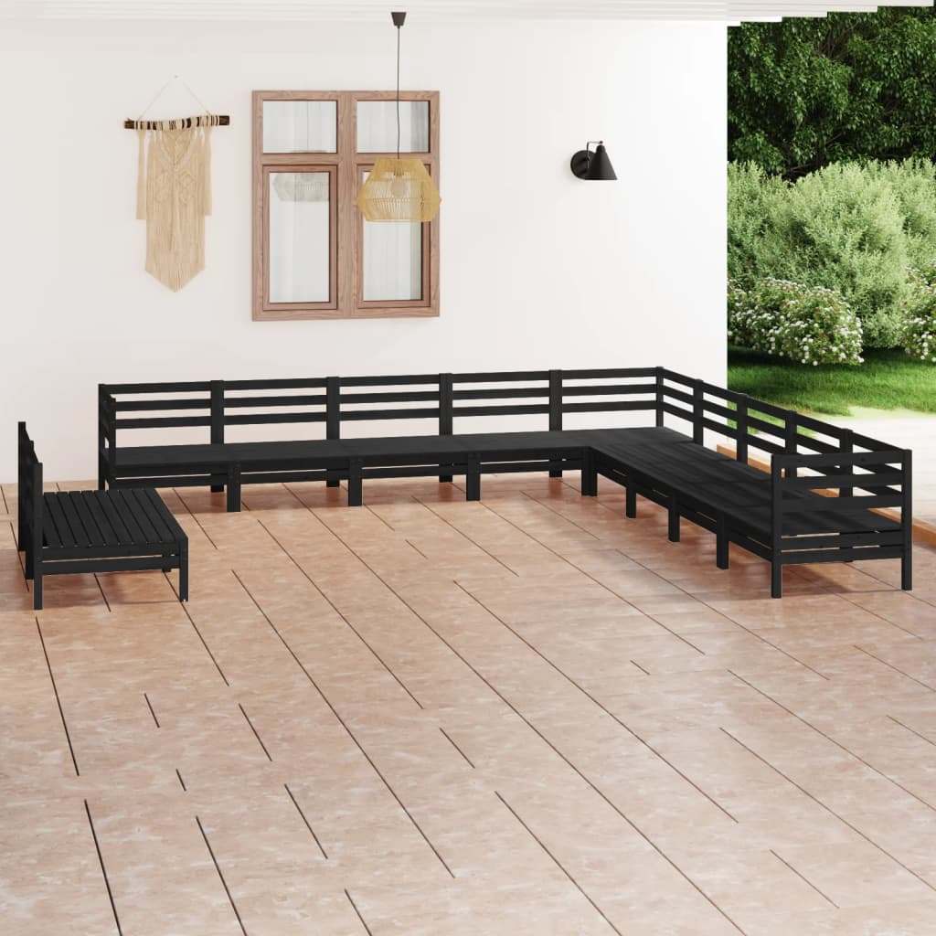 vidaXL 11-tlg. Garten-Lounge-Set Massivholz Kiefer