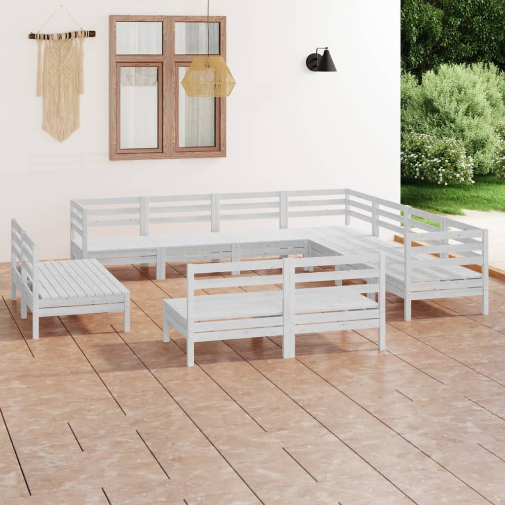 vidaXL 11-tlg. Garten-Lounge-Set Massivholz Kiefer