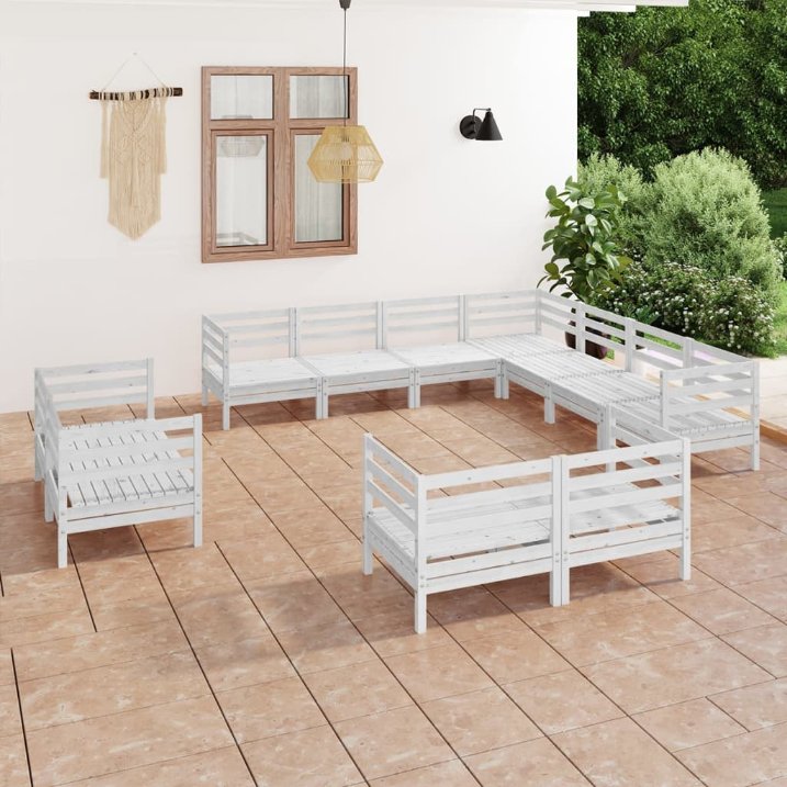 vidaXL 11-tlg. Garten-Lounge-Set Massivholz Kiefer