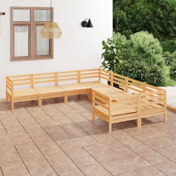 vidaXL 8-tlg. Garten-Lounge-Set Massivholz Kiefer