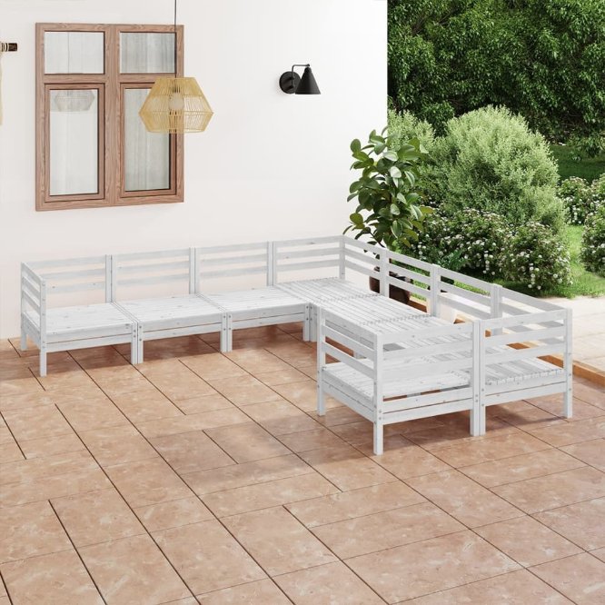vidaXL 8-tlg. Garten-Lounge-Set Massivholz Kiefer