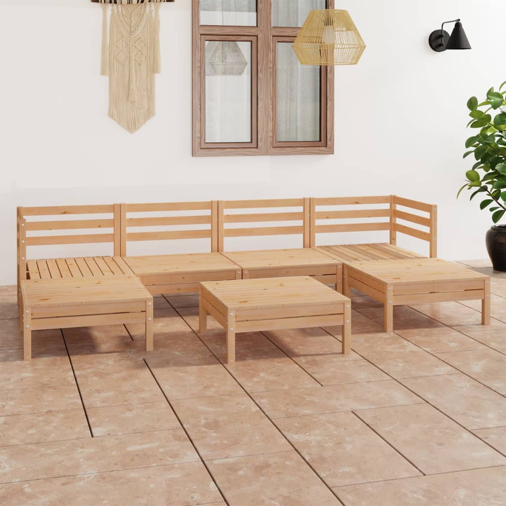 vidaXL 7-tlg. Garten-Lounge-Set Massivholz Kiefer