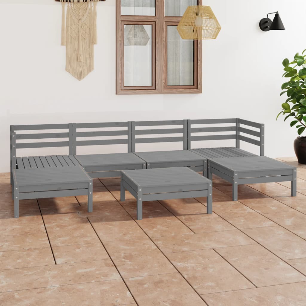 vidaXL 7-tlg. Garten-Lounge-Set Massivholz Kiefer