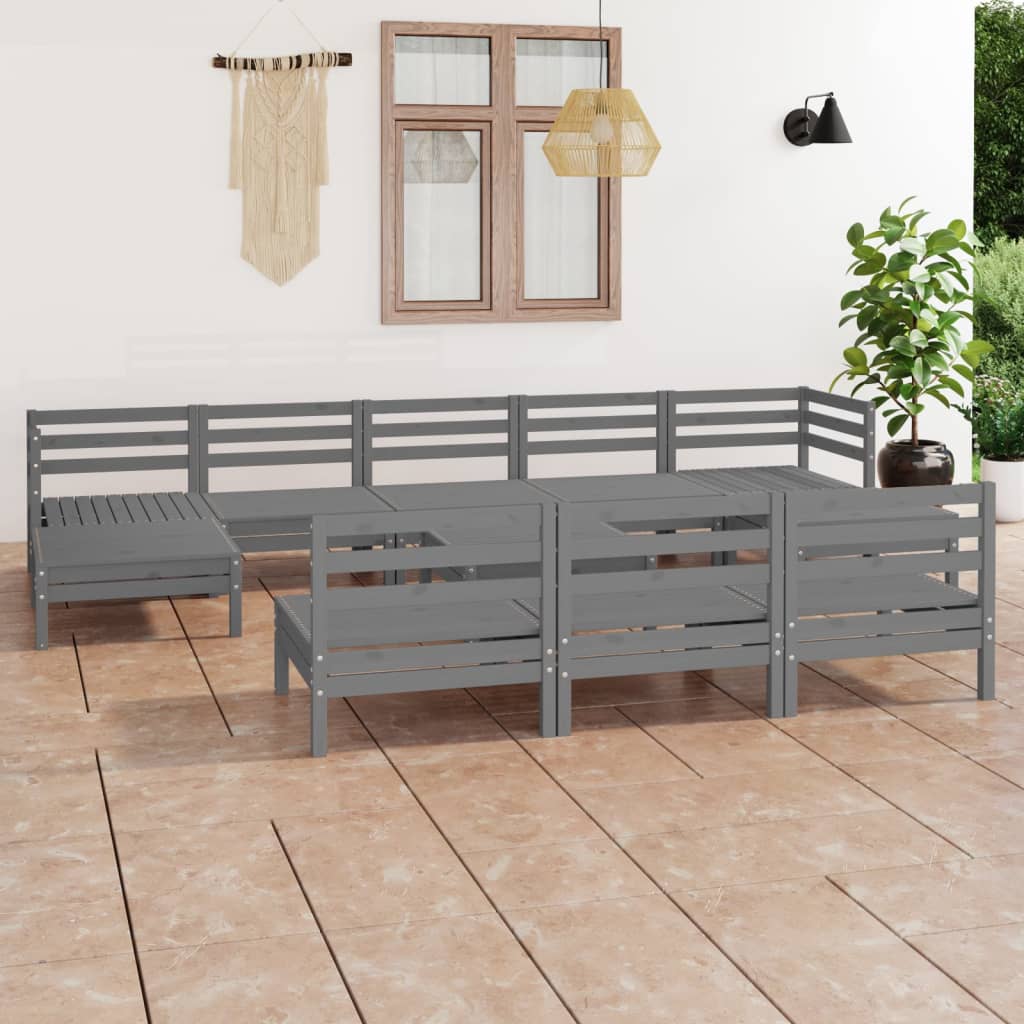 vidaXL 11-tlg. Garten-Lounge-Set Massivholz Kiefer