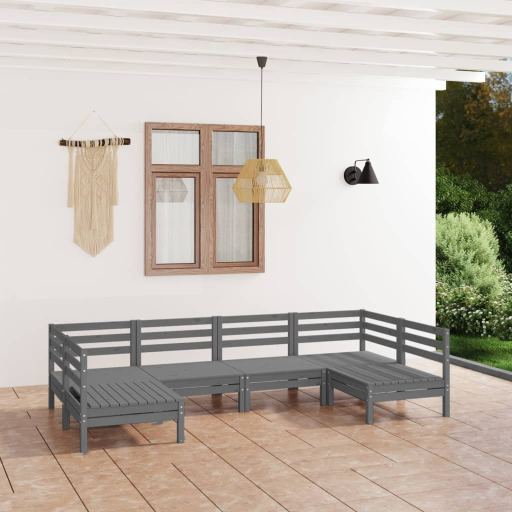 vidaXL 6-tlg. Garten-Lounge-Set Massivholz Kiefer