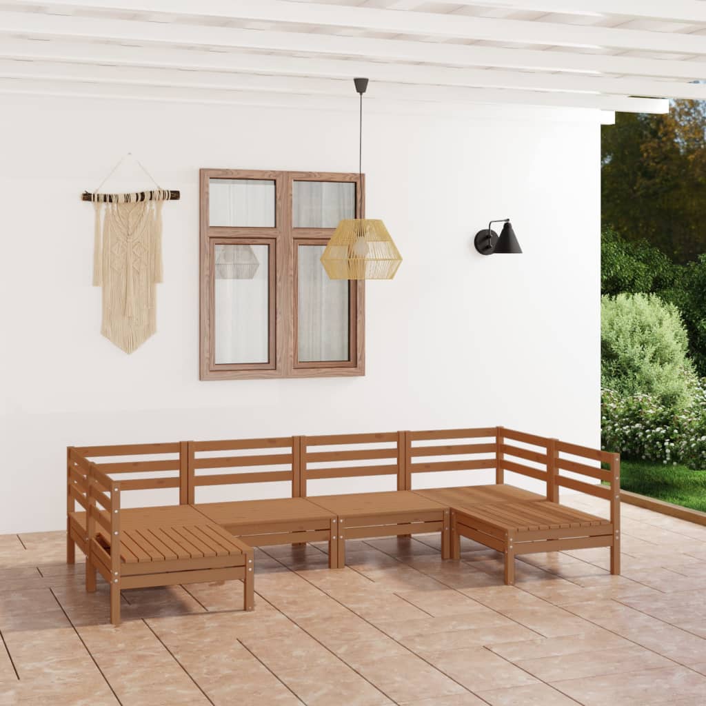 vidaXL 6-tlg. Garten-Lounge-Set Massivholz Kiefer