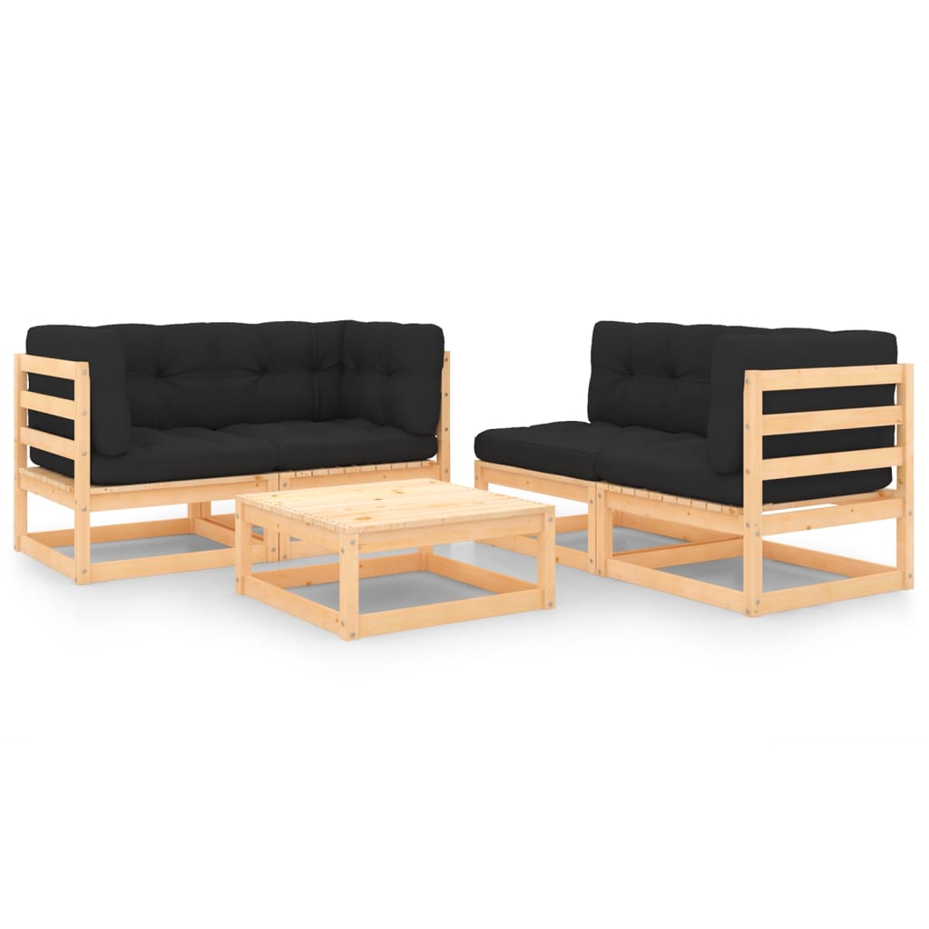 vidaXL 5-tlg. Garten-Lounge-Set Massivholz Kiefer