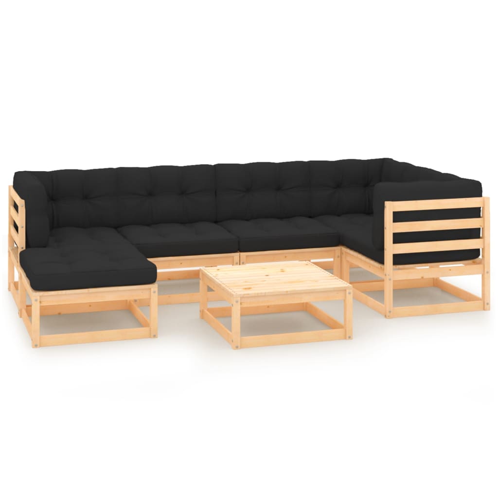 vidaXL 7-tlg. Garten-Lounge-Set Massivholz Kiefer