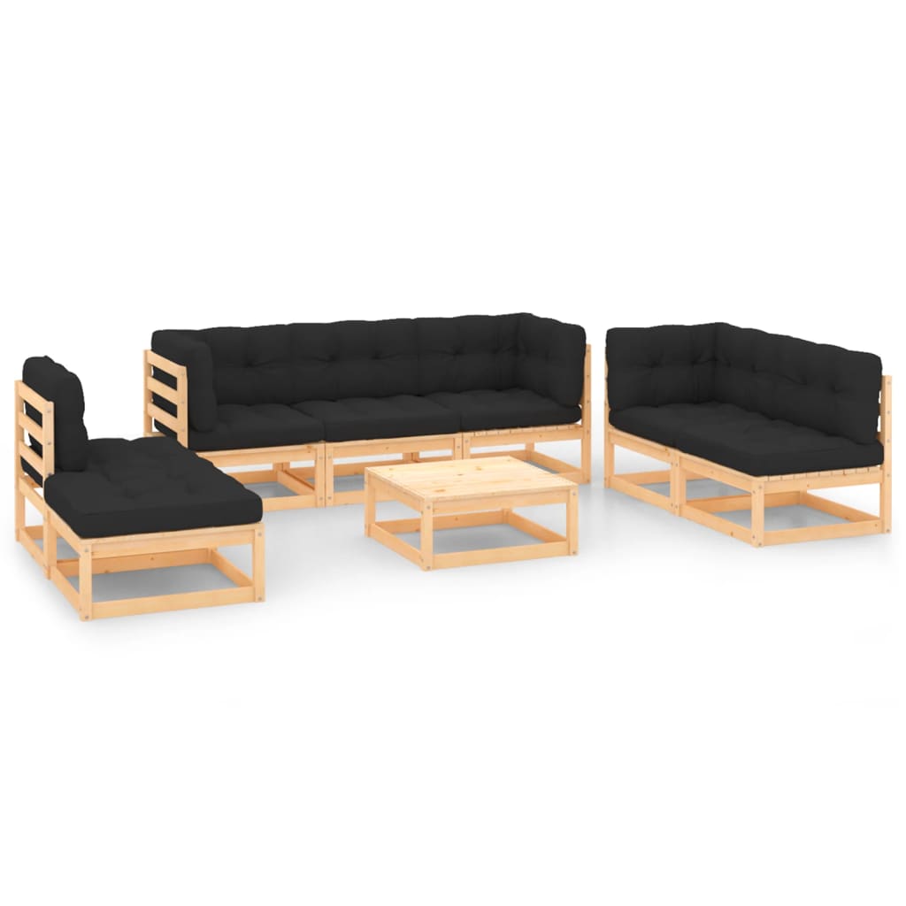 vidaXL 8-tlg. Garten-Lounge-Set Massivholz Kiefer
