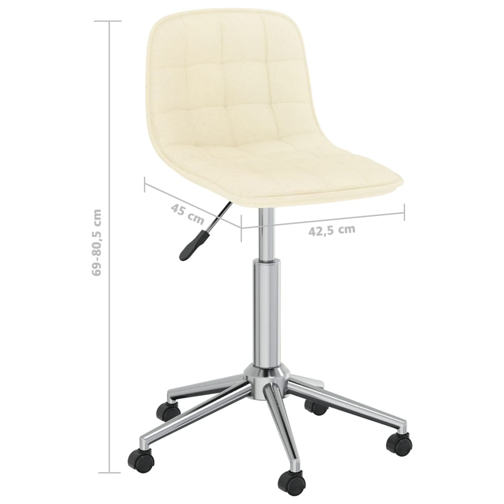 vidaXL Bürostuhl Drehbar Creme Stoff