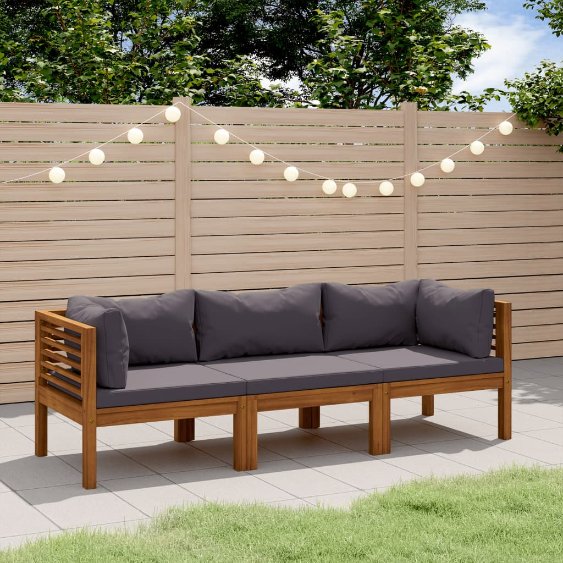 vidaXL 6-tlg. Garten-Lounge-Set mit Auflage Massivholz Akazie