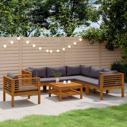 vidaXL 6-tlg. Garten-Lounge-Set mit Auflage Massivholz Akazie