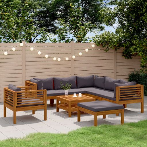 vidaXL 6-tlg. Garten-Lounge-Set mit Auflage Massivholz Akazie