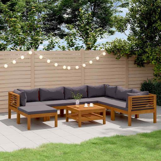 vidaXL 6-tlg. Garten-Lounge-Set mit Auflage Massivholz Akazie